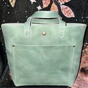 SOLD Portland Leather Goods CUCUMBER Mini Snap Crossbody Tote